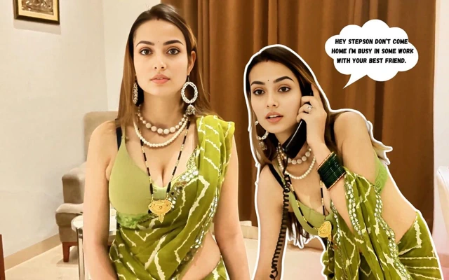 Arkadaşımın ateşli üvey annesini beni baştan çıkardıktan sonra sikiyorum. Hintçe