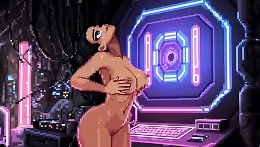 Funny Pixel Art Cyberpunk Kızları, Ai Animasyon