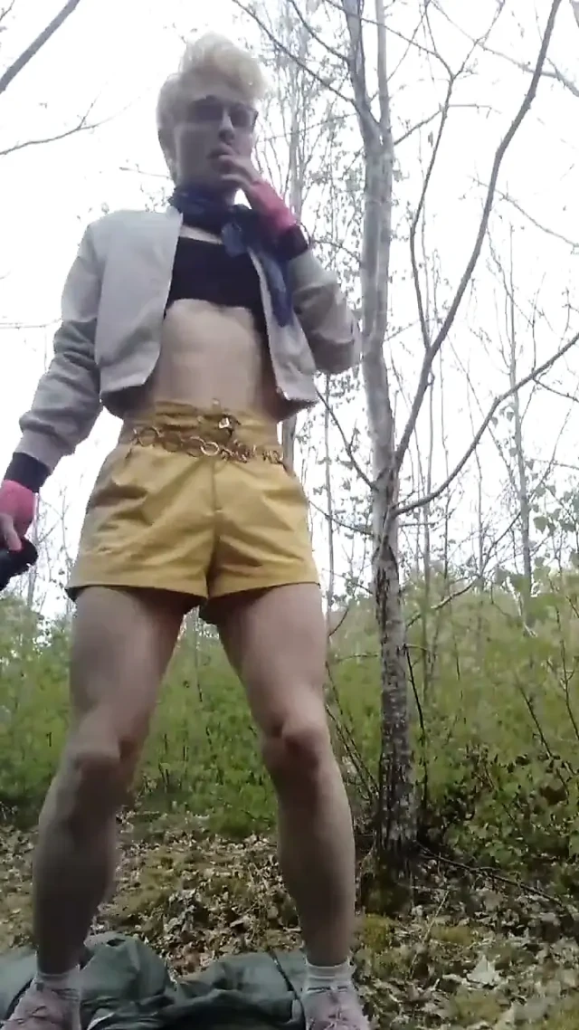 Sissy Whiteboi Jes Halka açık Park Dildo