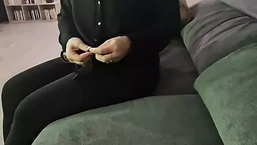 Milf in doggy style gets her pussy fucked in leather lingerie and cum on her ass