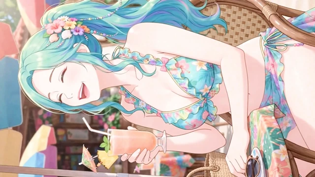 Güzel Anime Kızlarının Neşeli Günleri: Yaz Cenneti 3D Anime AI-Generated