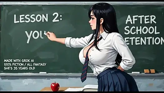 Kız öğrenci üniformalı orta yaşlı seksi kadın 2