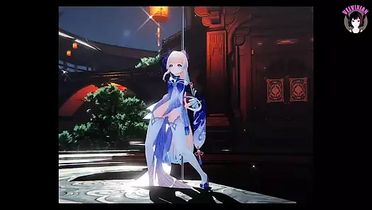 Genshin impact - seksi dans (amına odaklan) (3 boyutlu hentai)