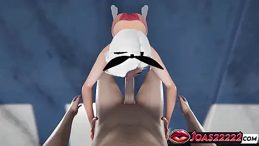 Haruka sarışın 3 boyutlu hentai - elle muamele servisi, gırtlağına kadar alma, meme sikişi boşalma