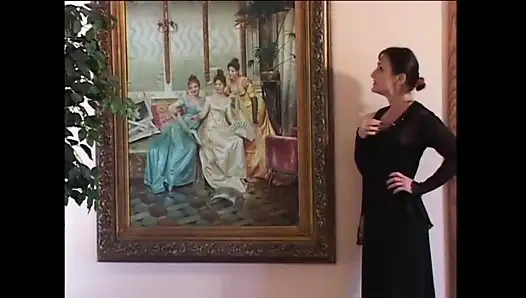 Esmer lezbiyen orta yaşlı seksi kadın tatlı bir genç kızı baştan çıkarıyor