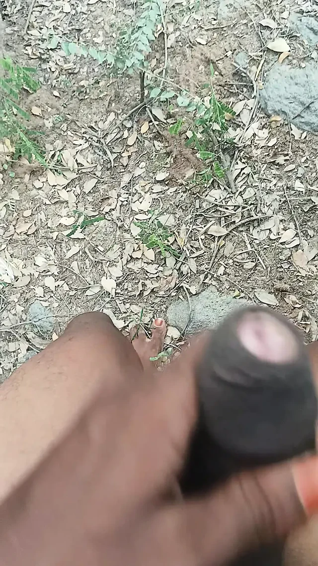 Tamil village boy flashing forest in old women