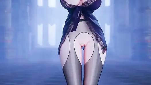 [mmd] T-ara - Numara St. Louis Azur Route Dantel Erotik İç Çamaşırı Açık Siyah İpek