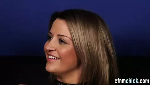 Glamorous clothed dominas jerk and suck