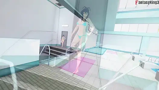 Rias ve Akeno Thresome telefon görüşmesi yaparken ve Akeno halka açık havuzda sikiliyor - dxd ntr çılgınlığı serisi