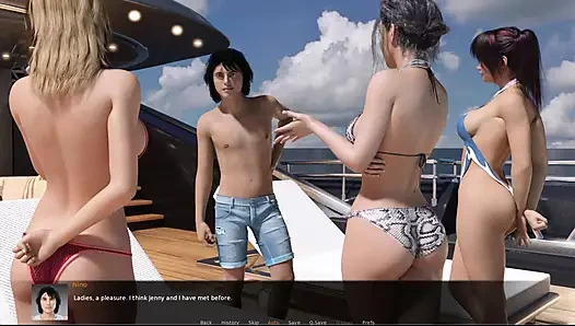 Mutlu evlilik #9 - Winthorpe Jenny'den elle muamele alıyor... Grup bir tekneye gitti... Nino jenny'i teknede sikiyor