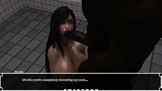 Tifa's Dark Haven: büyük memeli Asyalı kız büyük zenci yarağını emiyor ve tuvalette dölle kaplanıyor - bölüm 22