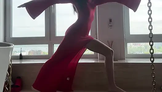 Evde rahatlatıcı - yoga - mükemmel şeffaf elbise
