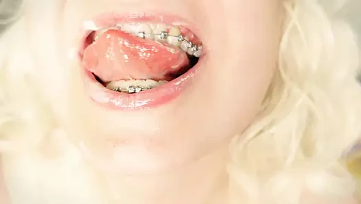 Diş telleri fetiş - asmr clip of mukbang yeme...