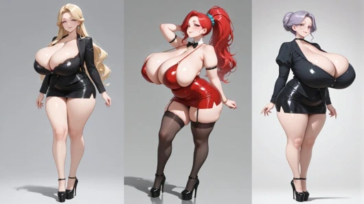 AI-Generated Busty Women in Lingerie & High Heels Ultra Realistic