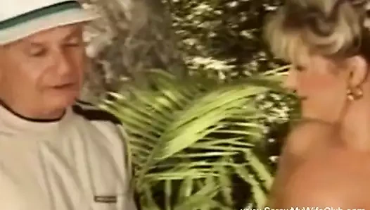 Blonde Wife’s Outdoor Gangbang Fantasy