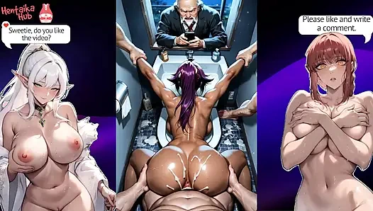 Edepsiz kaltak Yoruichi ile 2 boyutlu hentai derlemesi