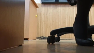 siyah külotlu çorap öğretmen yüksek topuklu ayakkabı oyunu