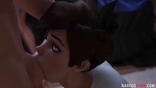 Overwatch kahraman izleyici deepthroats ve sert sikikleri