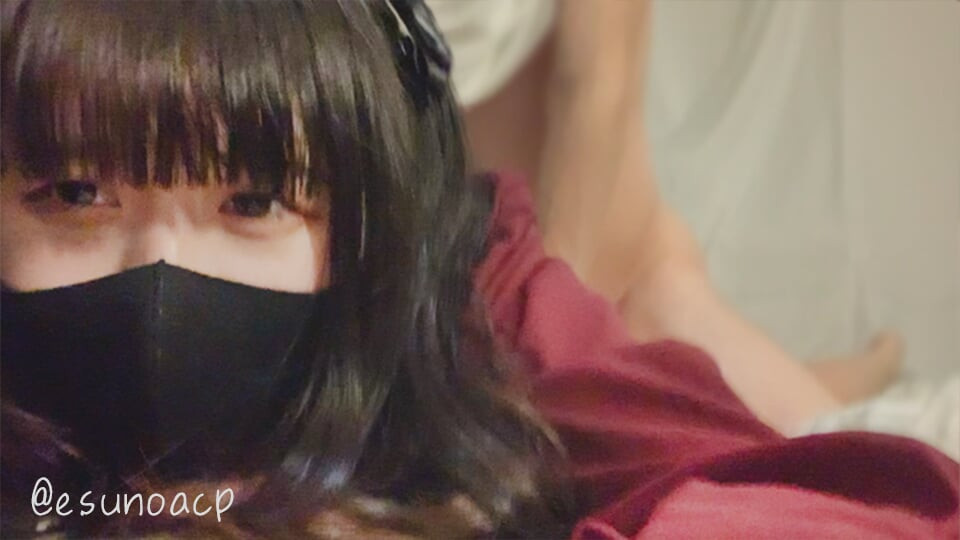 Japon gotik kız noa bakış açısı çekimi ve selfie boşalması