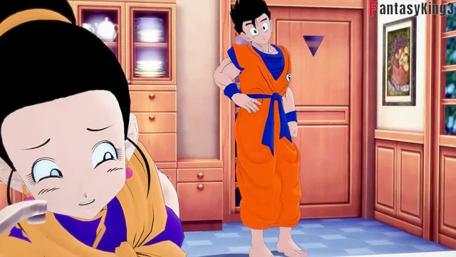 Chichi lavaboya sıkışıyor ve Gohan onu sikiyor - dragonball zex serisi