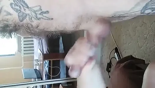 Fat girl sucks and jerks off my cock 1
