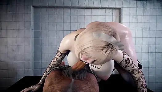 3 boyutlu büyük memeli Koreli sürtük sert bir sakso seks yapıyor