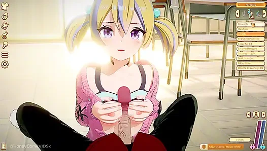 Anal sınıfta bir kız öğrenciyle oynuyor