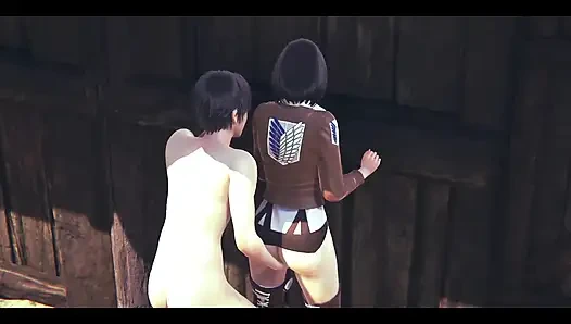 On titans hentai - mikasa orgazm olmak için parmaklıyor ve sonra dölleniyor - manga anime Japon Asya oyunu pornosu