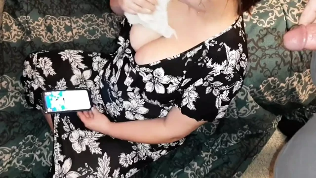 Step mom surprised with cumshot