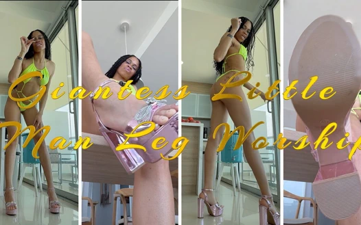 Giantess Little Man Leg Worship- Ebony Giantess Goddess Rosie Reed Little Man Leg Worship POV with Cum Eating Instruction