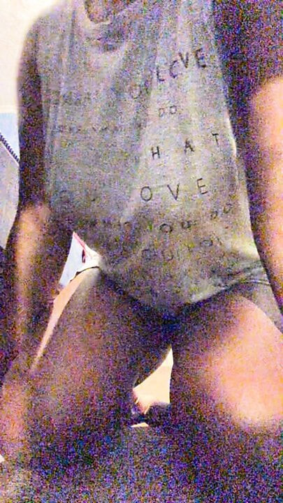 Slutty exhibitionist ebony milf showing off her freshly waxed tight pussy and asshole