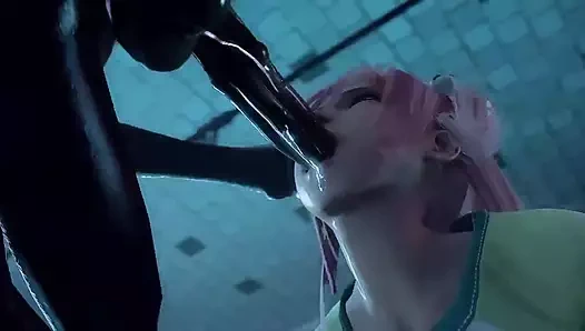 Sevimli kız ve siyah canavar - hentai 3d 18