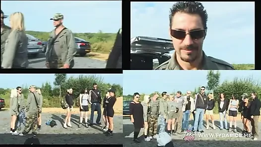 Sarışın ve esmerle kamera arkası yetişkin filmi çekimi
