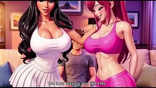 Stepmom and stepsister seduce stepson Taboo