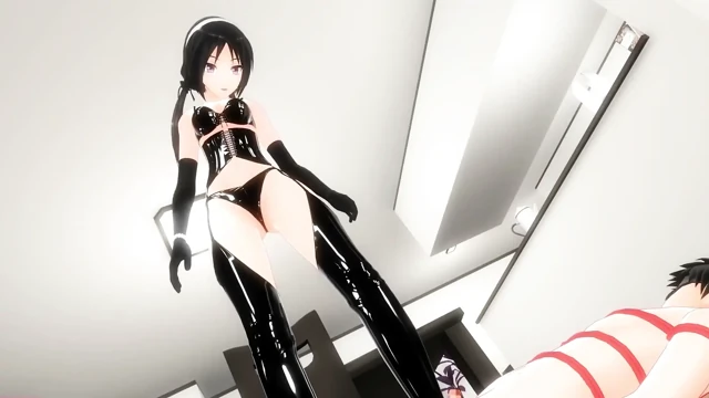 Sahibe topuklu ayakkabının altında bakış açısı 3d hentai