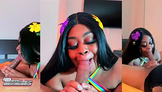 DC GIRL SUCKS SLOPPY BBC IN 3D!