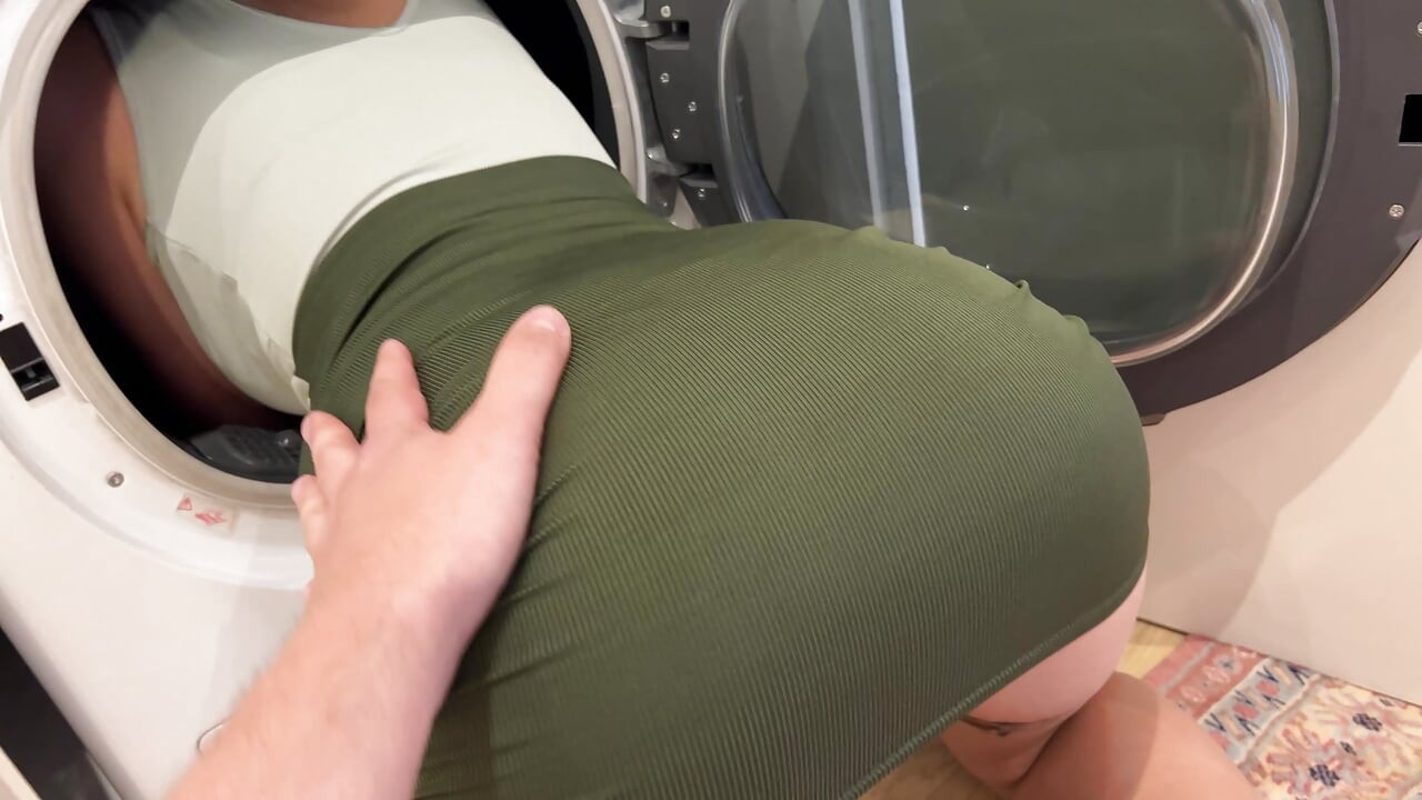 Stepmom Stuck In Washing Machine And Adopted Son Was Not Afraid And Fucked Her