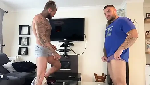Muscle Chav Lads Both Blow Their Massive Loads