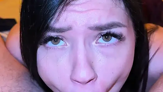 very hot mouth and eye-contact