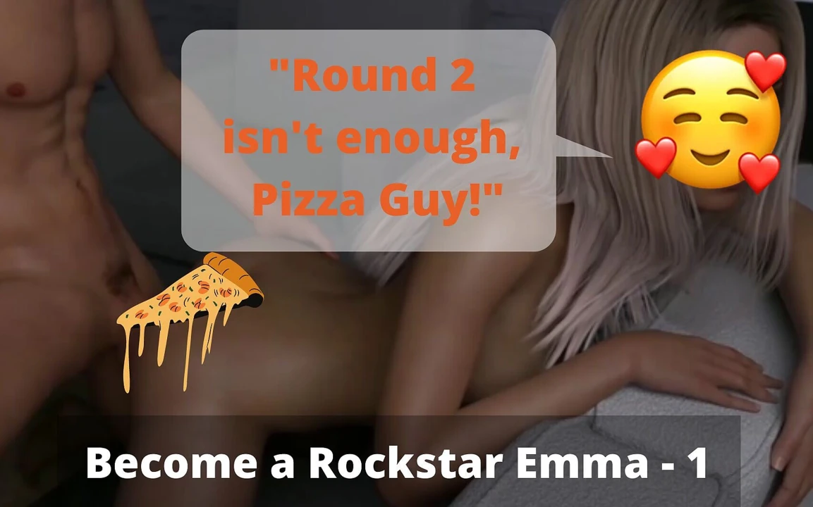 "Pizzacı beni çıplak yakaladı ve benimle sikişmeye hazır.  [Rock yıldızı ol- Emma bölüm 1]"