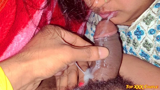 Cute village girl close-up blowjob and cum in mouth.