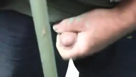 Str8 worker jerk for her pussy below the balcony 3