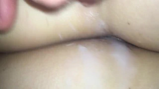 Late night creampie after asshole anal fucking