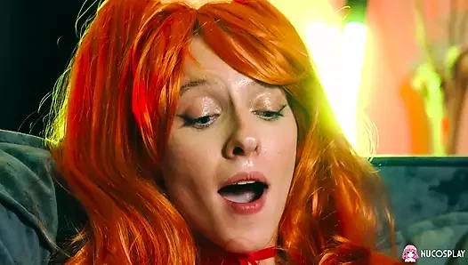 Stella Bliss as a Foxy Redhead with Pigtails and Horny Pussy