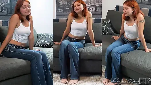 Masum tatlı kız oyuncu seçmelerinde amcığının içine boşalıyor