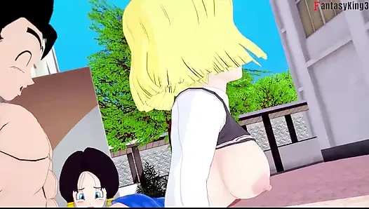 Android 18, Videl'in gohan'ı sikişini izlemesini seviyor - dragonball zex serisi