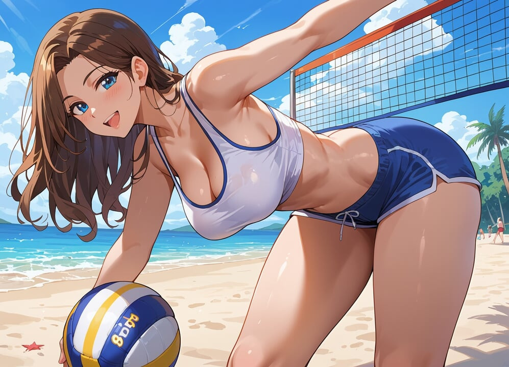 Voleybol kızları plaj seks partisi