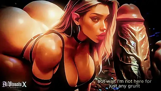 Ork elf uzaylı fantezi oral seks ve meme sikişi derlemesi - animasyonlu porno (yapay zeka tarafından oluşturulmuş)
