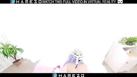 Seksi Japon kız Cocona Himekawa sanal gerçeklikte erkek arkadaşını memnun ediyor.