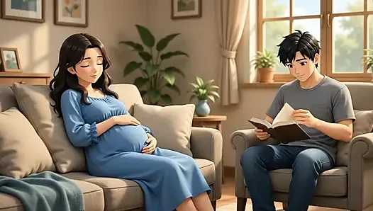 Stepson seduce her pregnent stepmom and creampie in her big ass